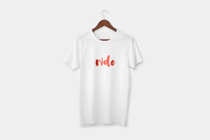 Tricou cu inscripția Ride