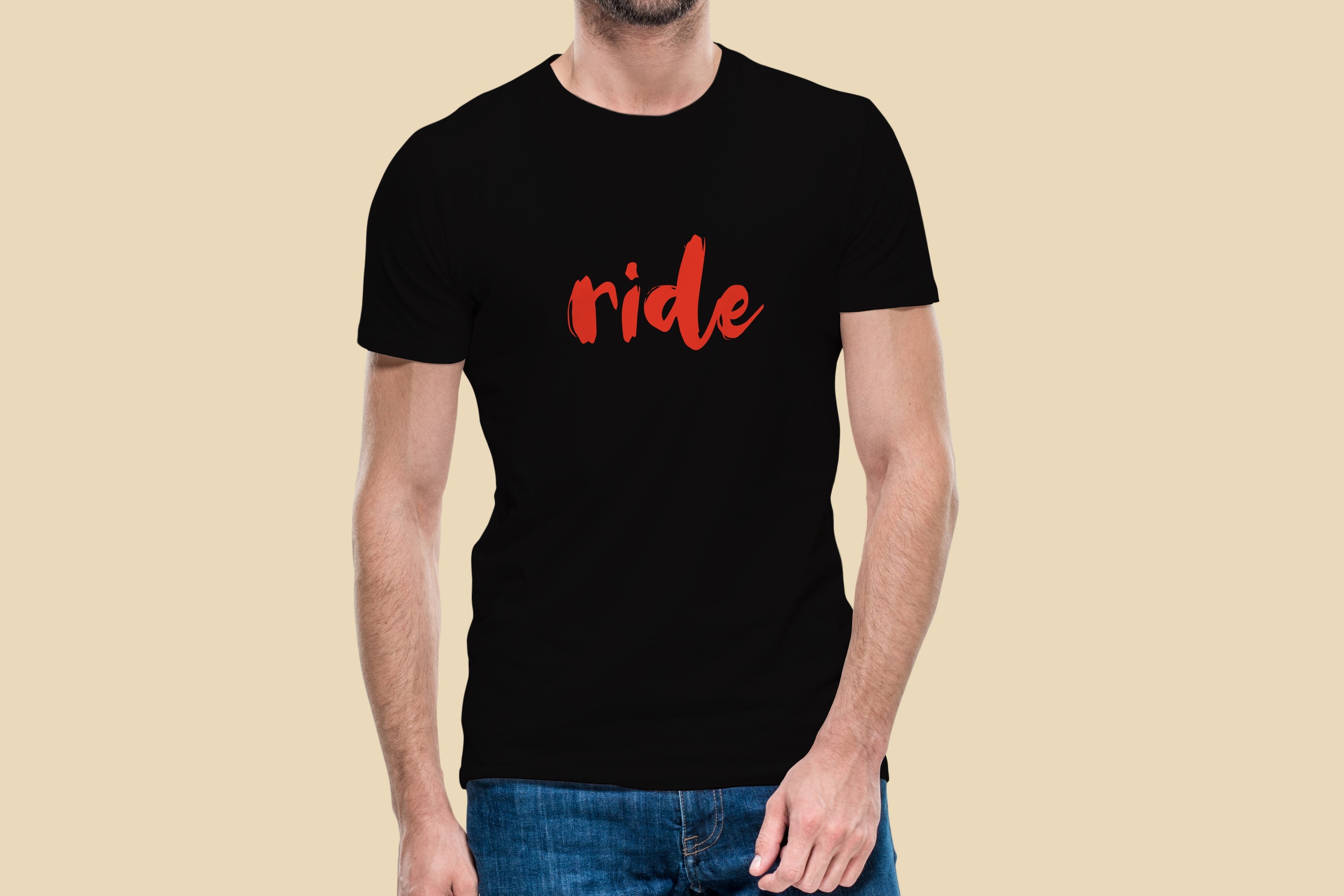 Tricou cu inscripția Ride